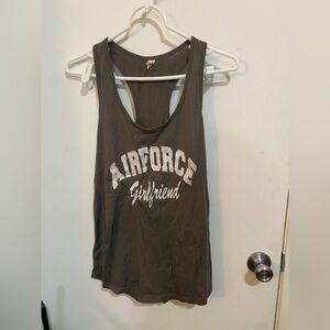 Grey 'Airforce Girlfriend' Racerback Tank Top